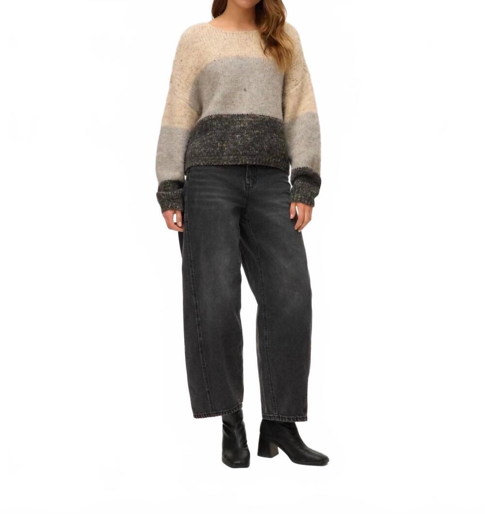 NEW VERO MODA jenna boatneck sweater in grey